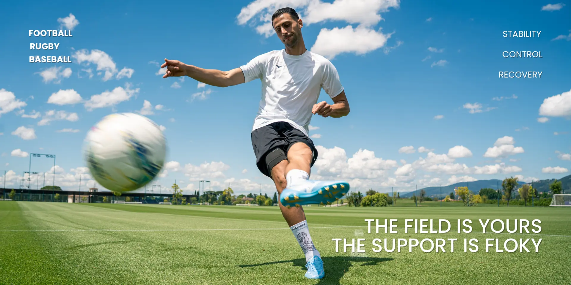 Calcio, rugby, baseball — The field is yours, the support is Floky